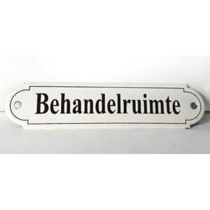 Emaille tekstbord Behandelruimte