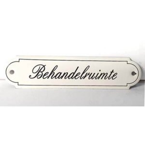 Emaille tekstbord Behandelruimte