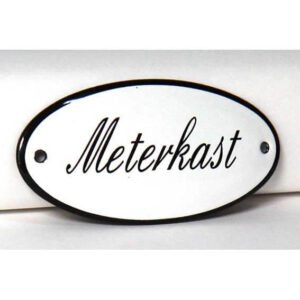 Emaille tekstbord Meterkast