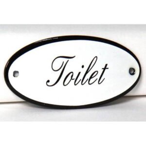 Emaille tekstbord Toilet