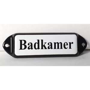 Emaille tekstbord badkamer