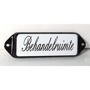 Emaille tekstbord behandelruimte