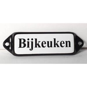 Emaille tekstbord Bijkeuken