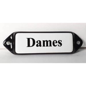 Emaille tekstbord Dames