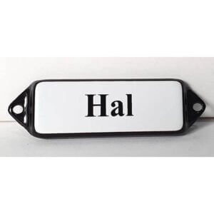 Emaille tekstbord Hal