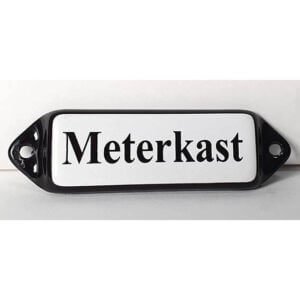 Emaille tekstbord Meterkast