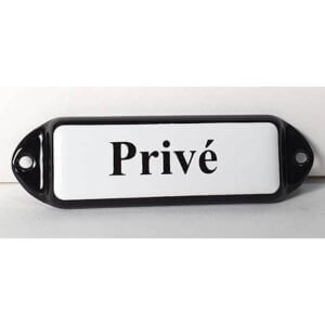 Emaille tekstbord privé