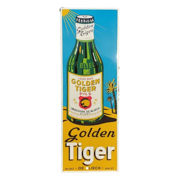 Emaille Reclamebord Golden Tiger Pils