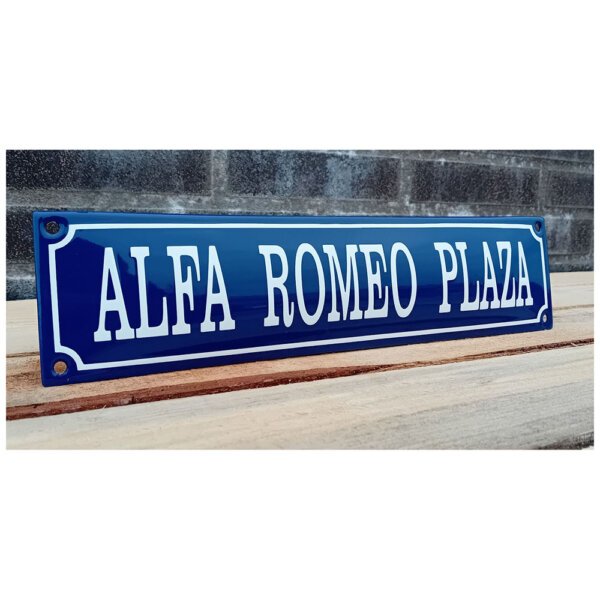 Emaille Bord Alfa Romeo Plaza