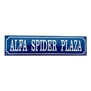 Emaille bord Alfa spider plaza