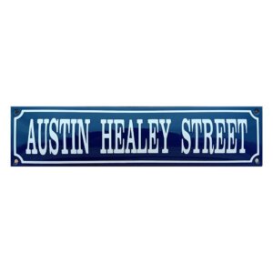 Emaille bord Austin healey street