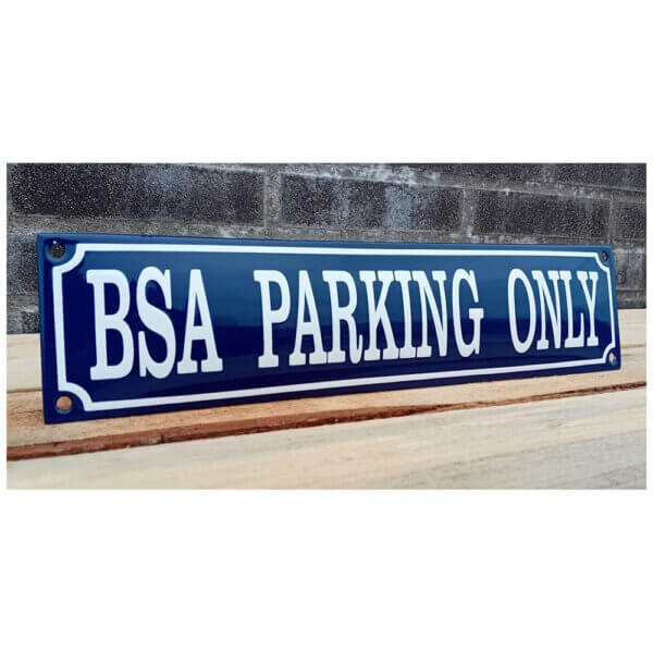 Emaille Bord Bsa Parking Only