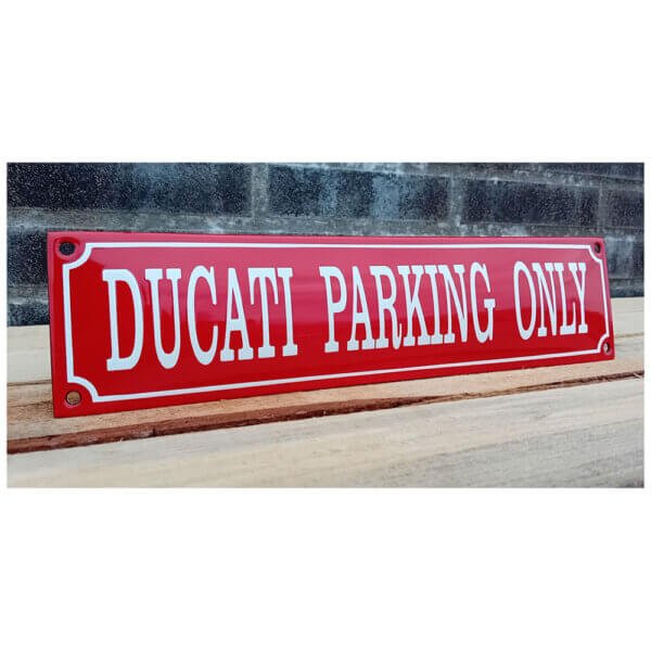 Emaille Bord Ducati Parking Only (Rood)