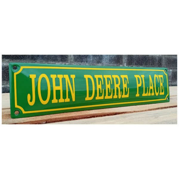 Emaille bord John Deere place