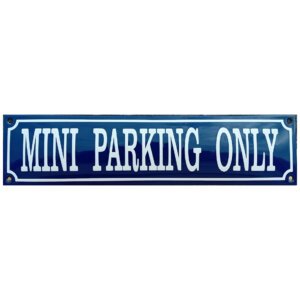 Emaille bord Mini parking only