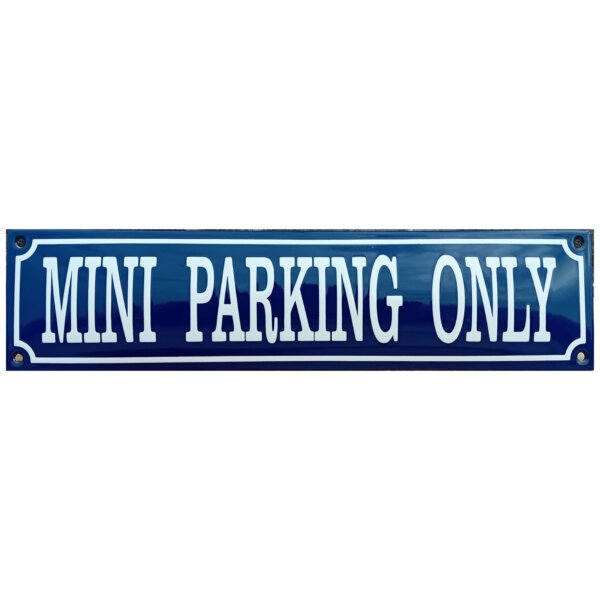 Emaille bord Mini parking only