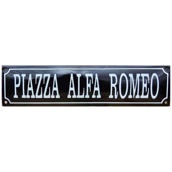 Emaille Bord Piazza Alfa Romeo