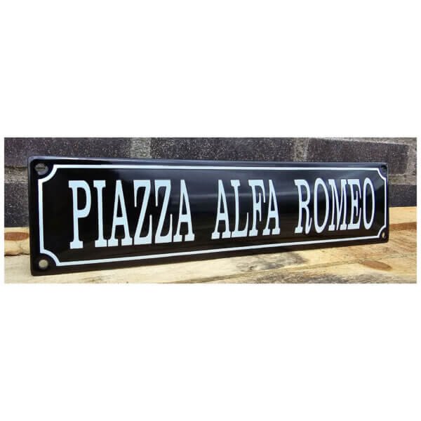 Emaille Bord Piazza Alfa Romeo